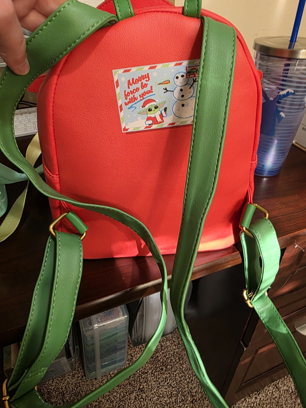 Loungefly Star Wars The Mandalorian Grogu in Red Santa Mini Backpack - Picture 2 of 2